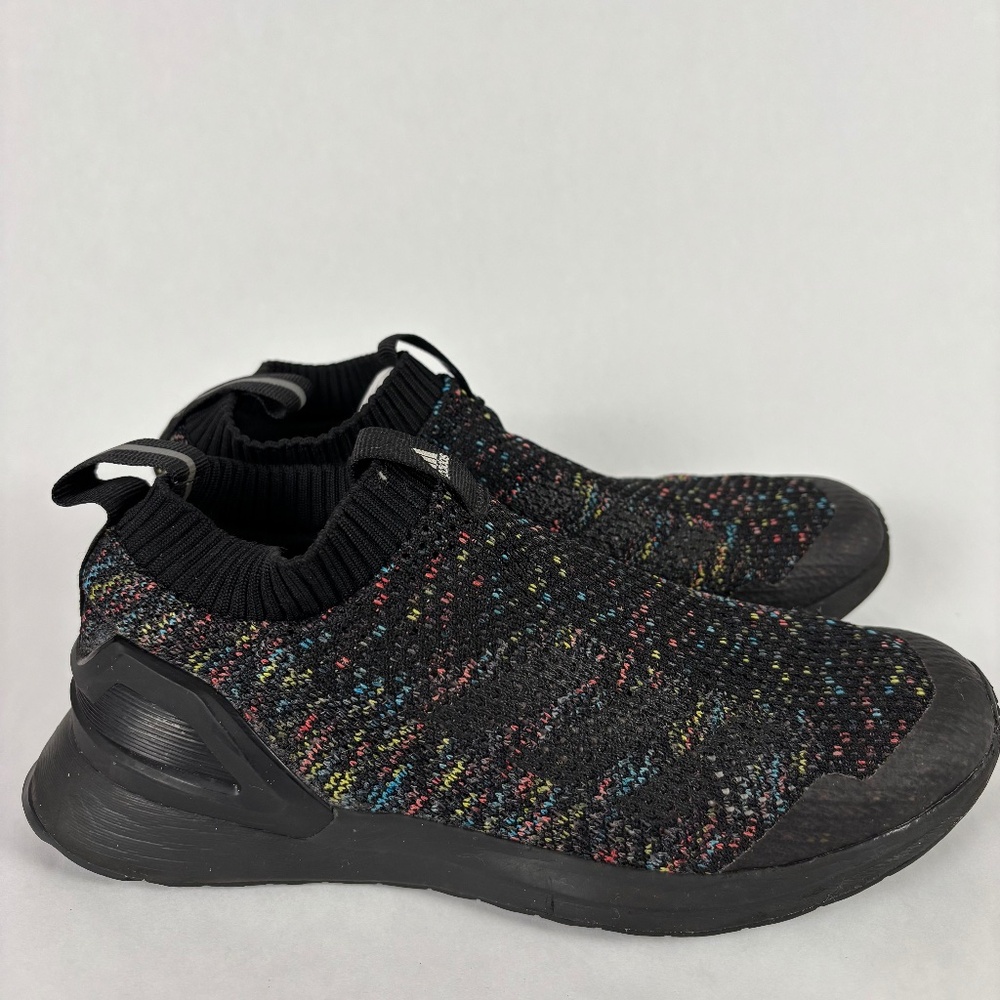 Adidas Men' size 5.5 Sock Knit Black Sneakers/Shoes Athletic Slip Ons Athletic